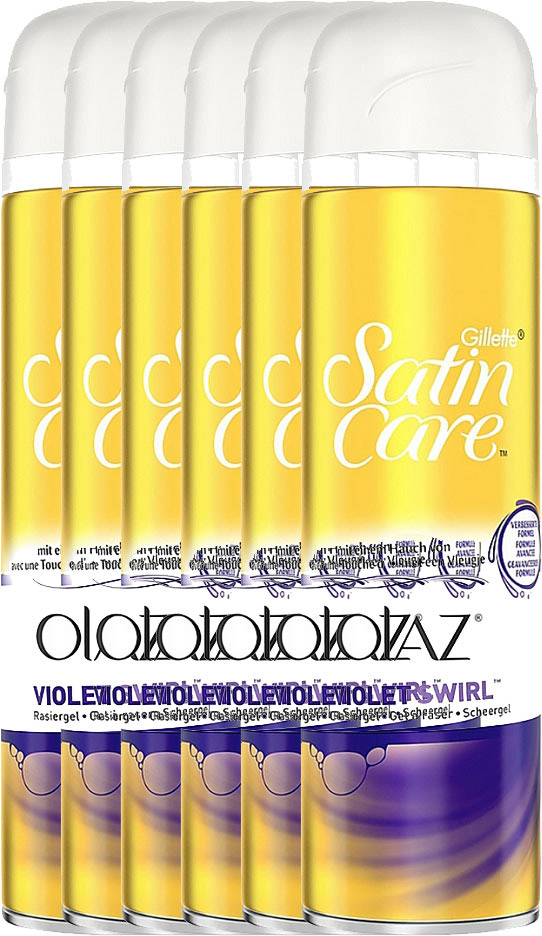 Gillette 6x200ml Women Satin Care Olaz Scheergel Violet Swirl Voordeelverpakking
