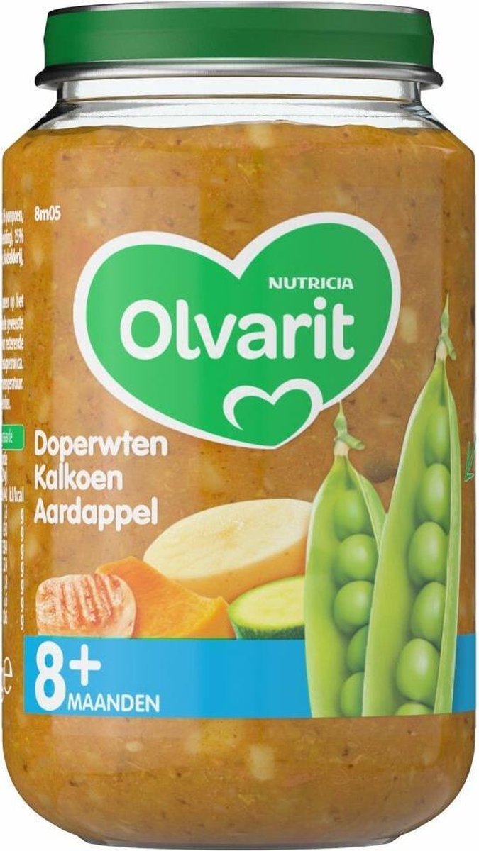 Olvarit 8m Doperwten Kalkoen Aardappel 200gram