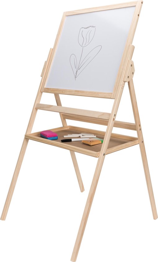Marionette Schoolbord En Whiteboard Hout - Bruin