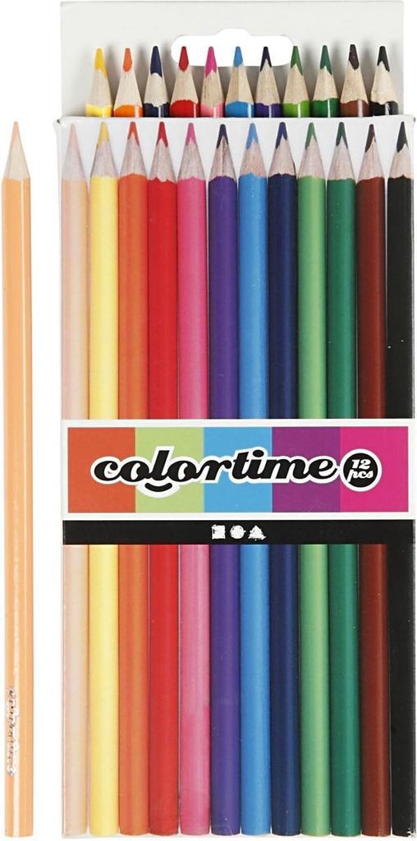 Colortime kleurpotloden 3 mm vulling multicolor 12 stuks