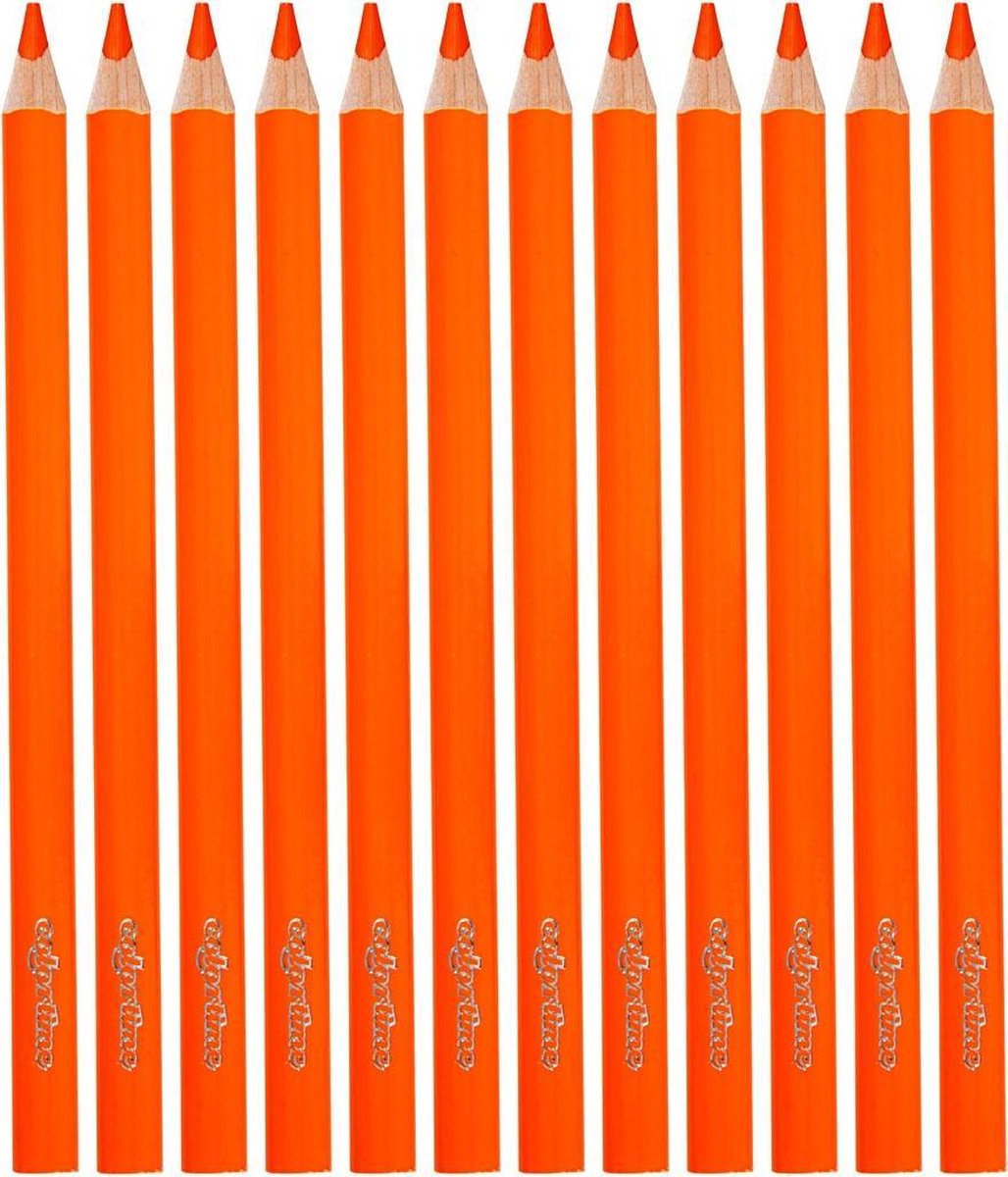 Colortime kleurpotloden Jumbo 5 mm vulling 12 stuks - Oranje