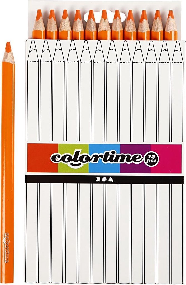 Colortime kleurpotloden Jumbo 5 mm vulling 12 stuks - Oranje