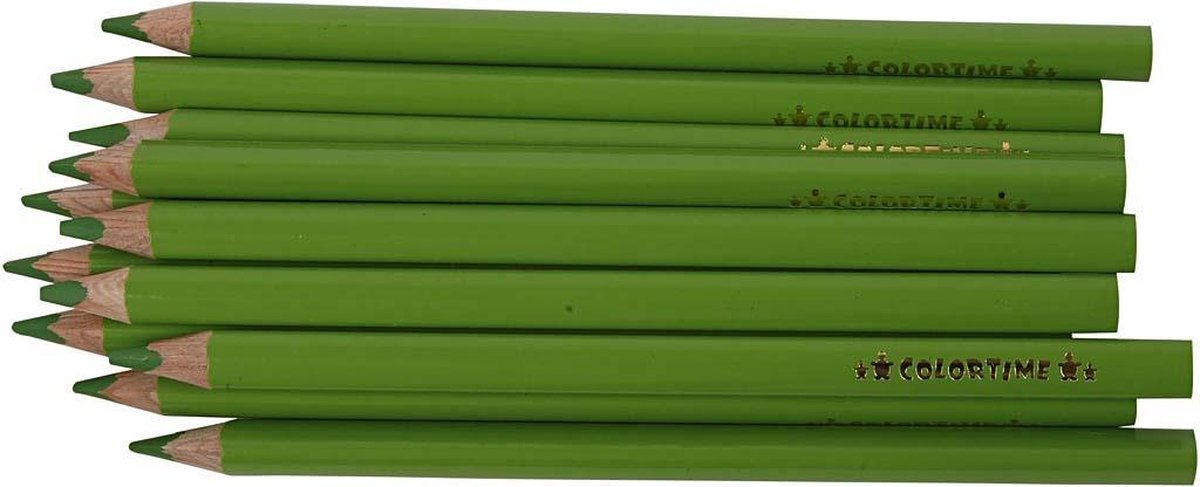 Colortime kleurpotloden Jumbo 5 mm vulling 12 stuks - Groen