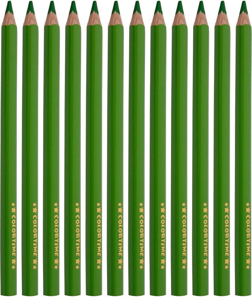 Colortime kleurpotloden Jumbo 5 mm vulling 12 stuks - Groen