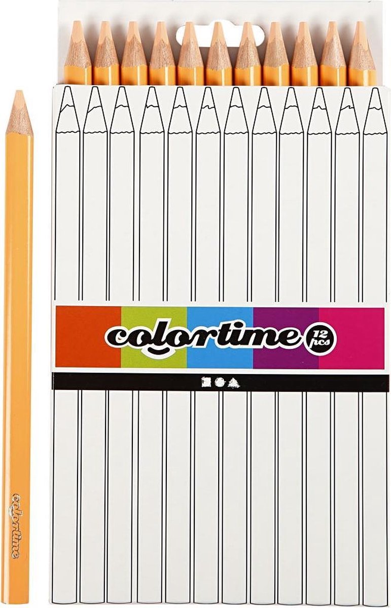 Colortime kleurpotloden Jumbo 5 mm vulling 12 stuks - Bruin