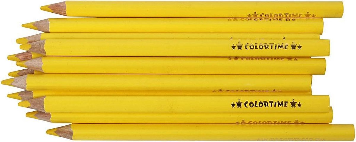 Colortime kleurpotloden Jumbo 5 mm vulling 12 stuks - Geel