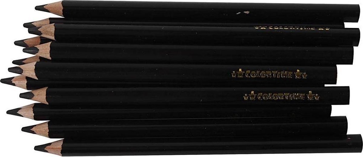 Colortime kleurpotloden Jumbo 5 mm vulling 12 stuks - Zwart