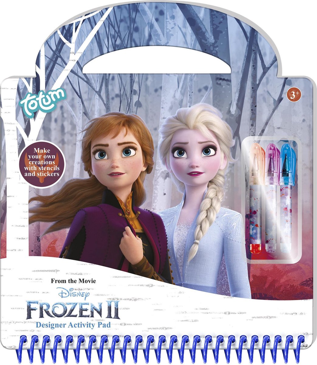 Totum tekenboek Frozen junior 23 cm papier 30 delig - Blauw