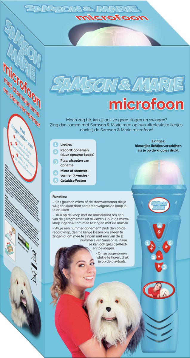 Studio 100 microfoon Samson en Marie junior 26,5 cm lichtblauw