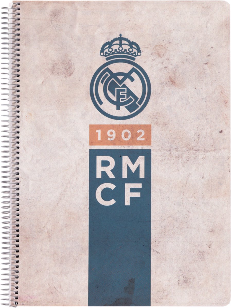 Real Madrid schrijfblok Vintage Collection geruit A4 - Bruin