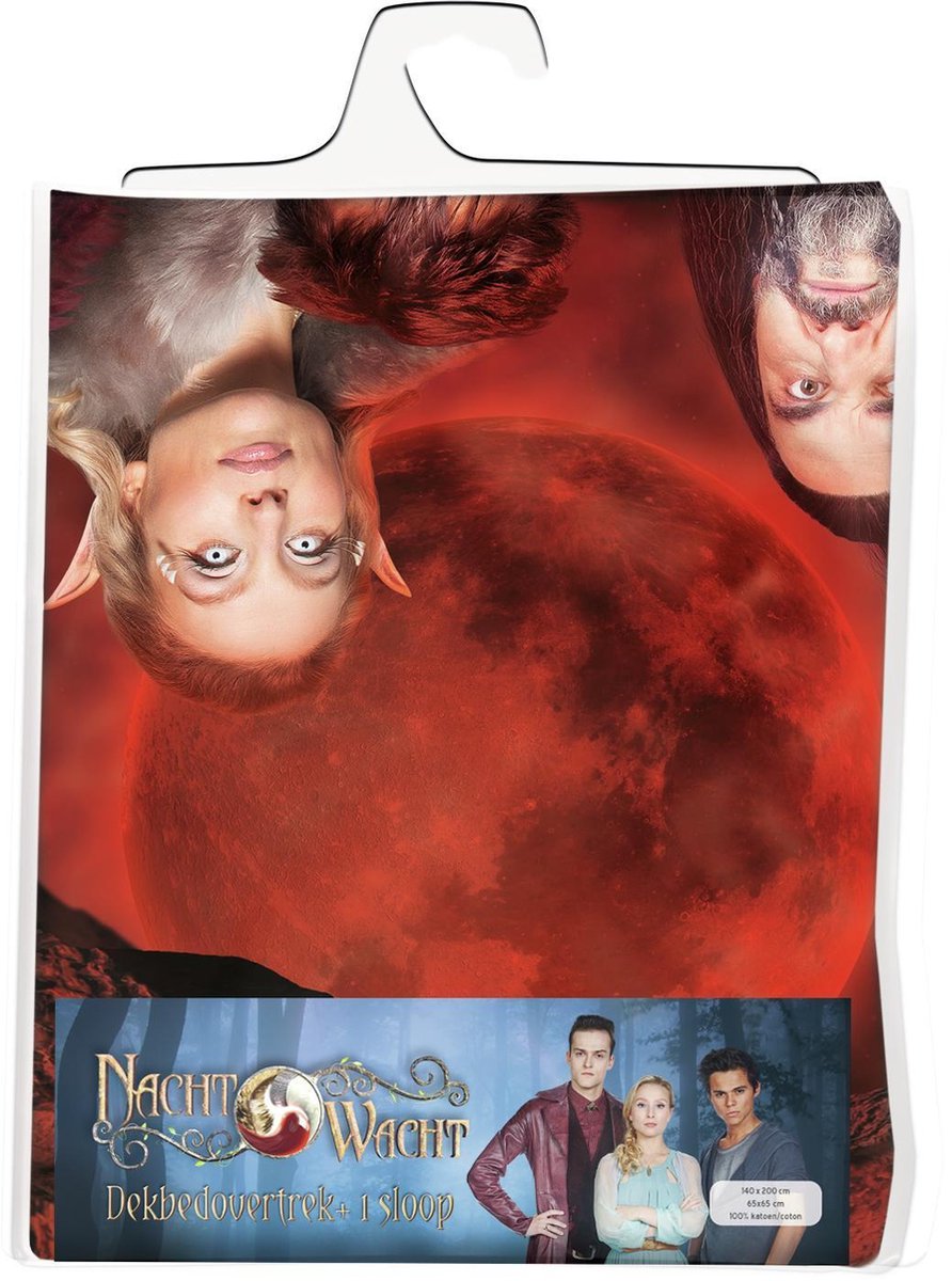 Studio 100 dekbedovertrek Nachtwacht junior 140 x 200 cm rood - Zwart
