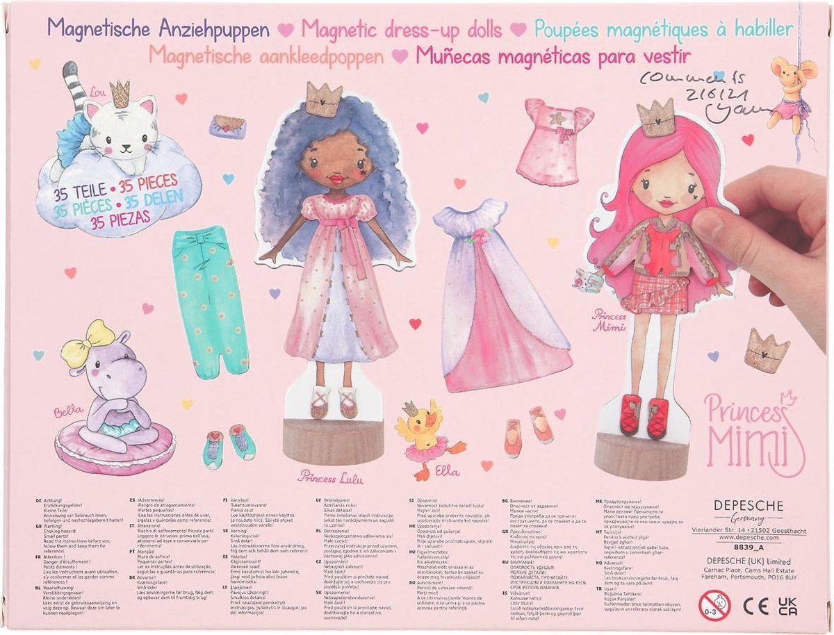 Princess Mimi aankleedpop magnetisch meisjes hout 39 delig
