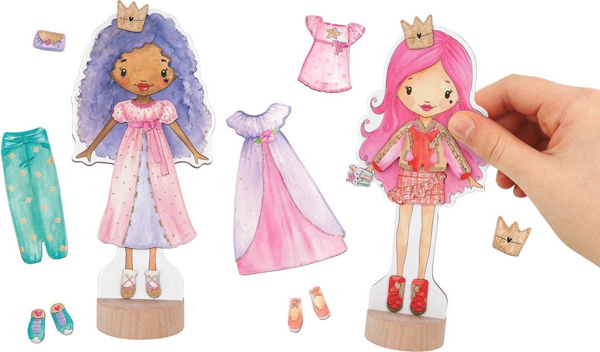 Princess Mimi aankleedpop magnetisch meisjes hout 39 delig