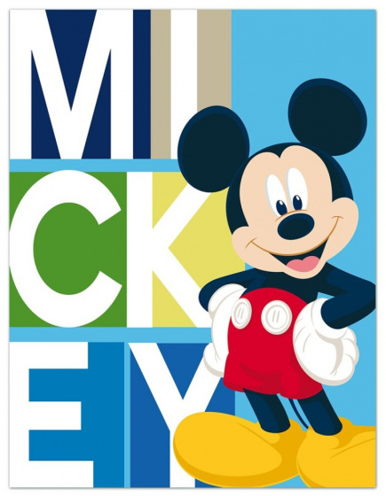 Disney fleecedeken Mickey Mouse junior 140 x 100 cm licht - Blauw