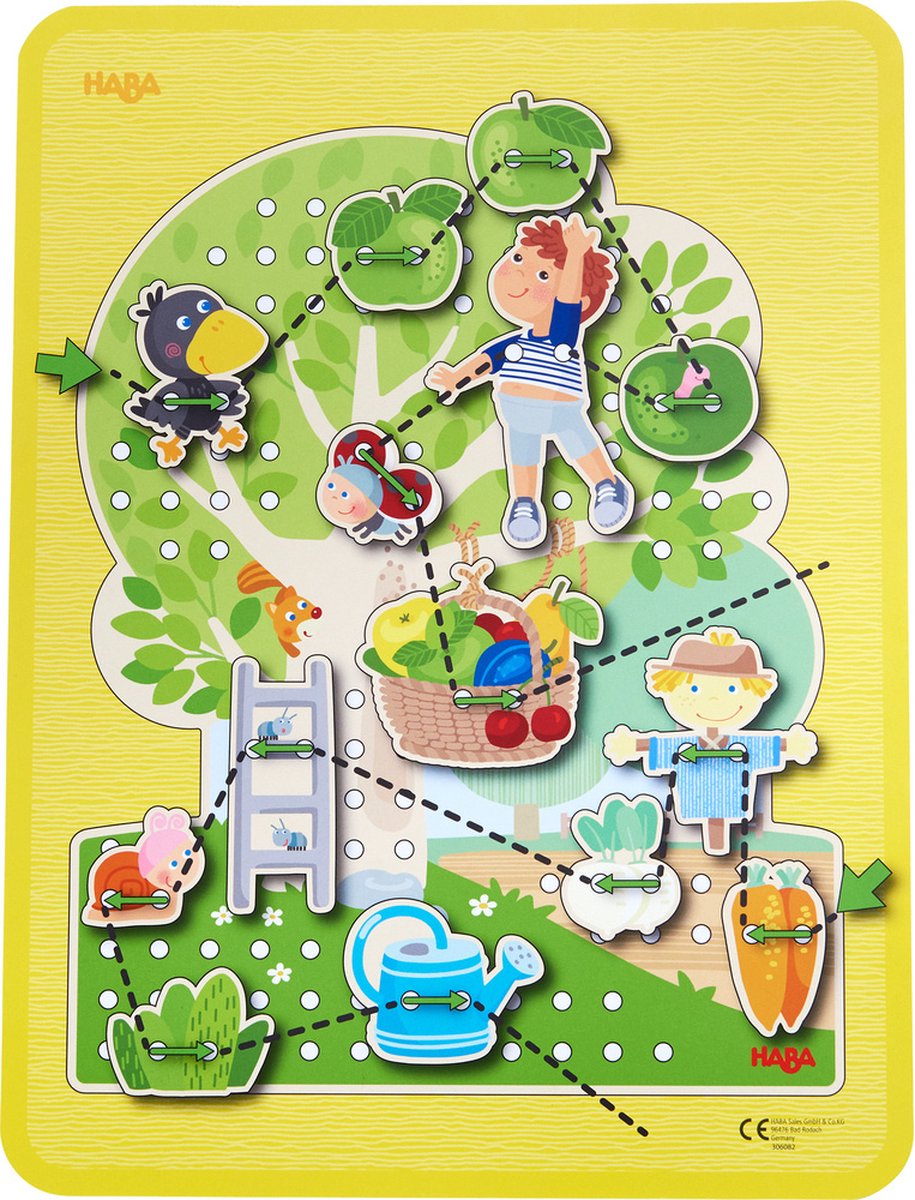 HABA rijgspel Boomgaard junior hout 36 delig