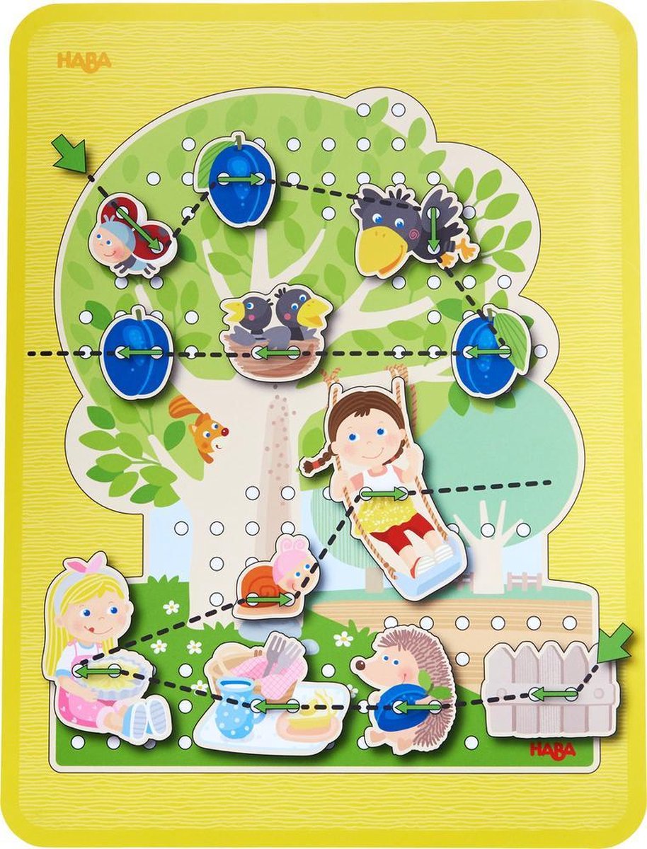 HABA rijgspel Boomgaard junior hout 36 delig