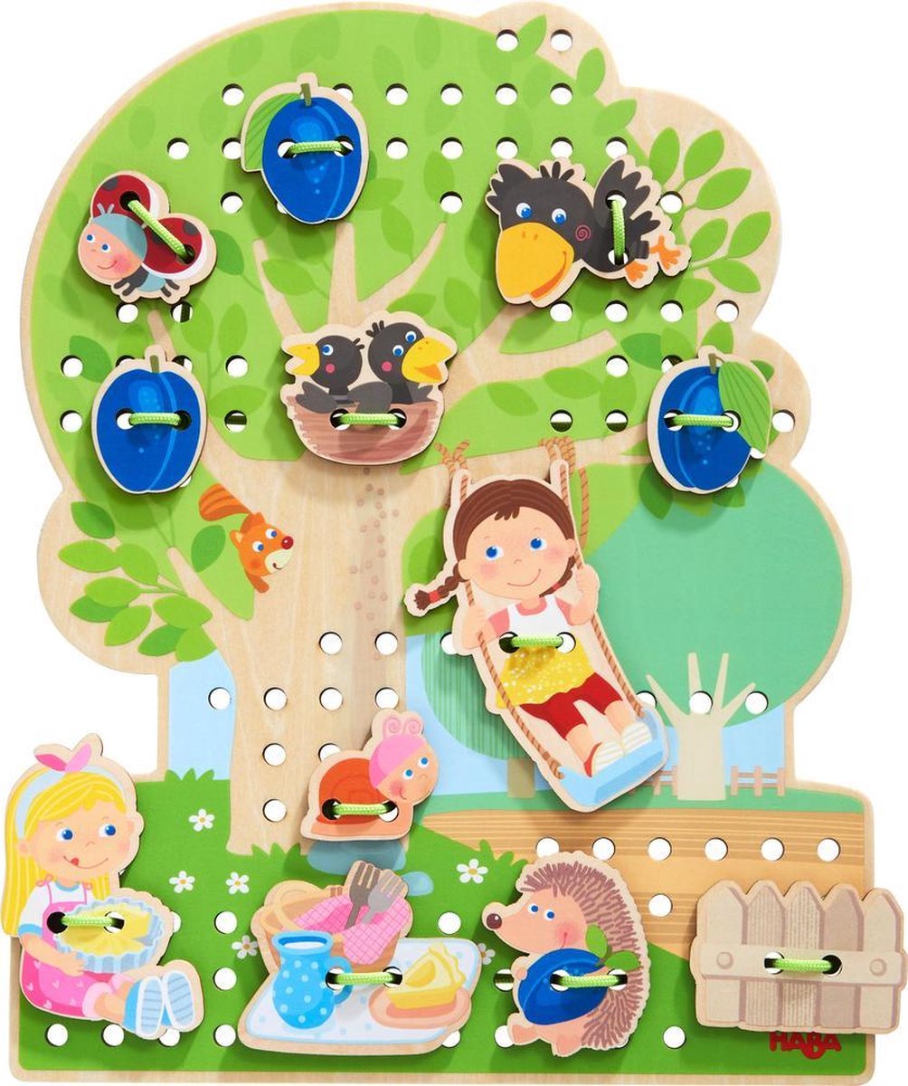 HABA rijgspel Boomgaard junior hout 36 delig