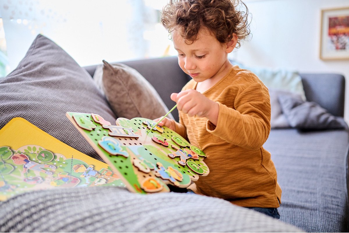 HABA rijgspel Boomgaard junior hout 36 delig