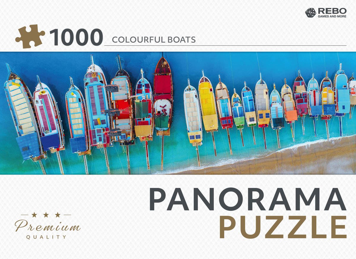 Rebo Productions Rebo legpuzzel panorama 1000 stukjes - Colourful boats