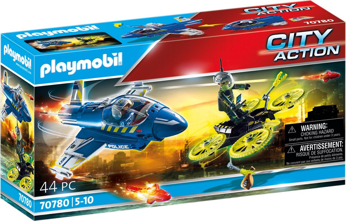 Top1Toys Playmobil 70780 Politiejet: Drone-Achtervolging