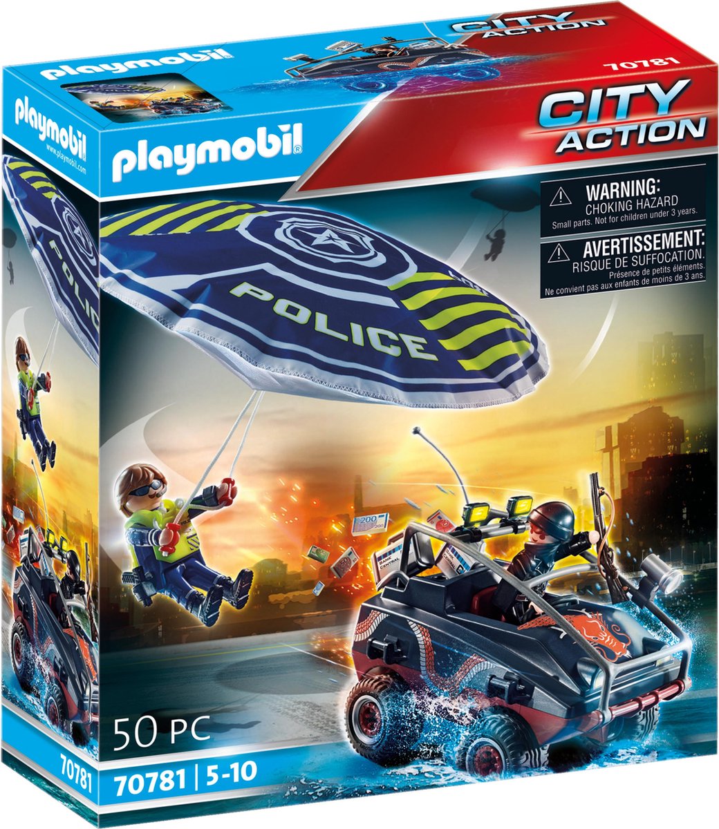 Top1Toys Playmobil 70781 Politieparachute: Achtervolging Van Het Amfibievoertuig