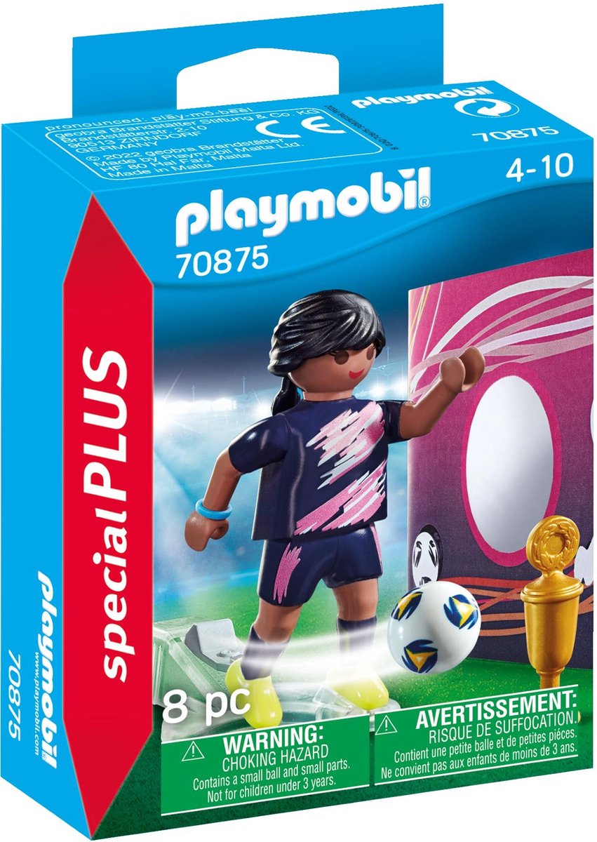 Top1Toys Playmobil 70875 Special Plus Voetbalster Met Doelmuur - Púrpura
