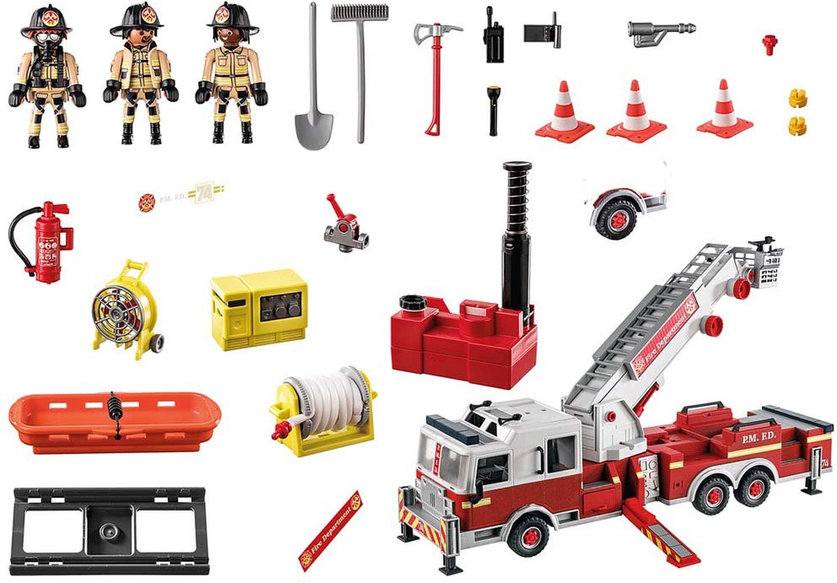 Top1Toys Playmobil 70935 Brandweerwagen: US Tower Ladder