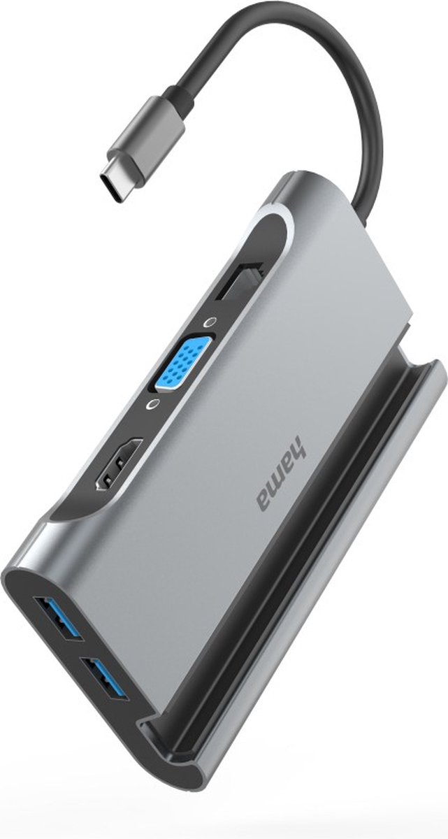 Hama 200102 USB-C Multiport-adapter - Grijs