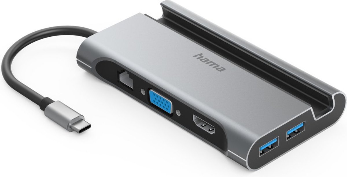 Hama 200102 USB-C Multiport-adapter - Grijs