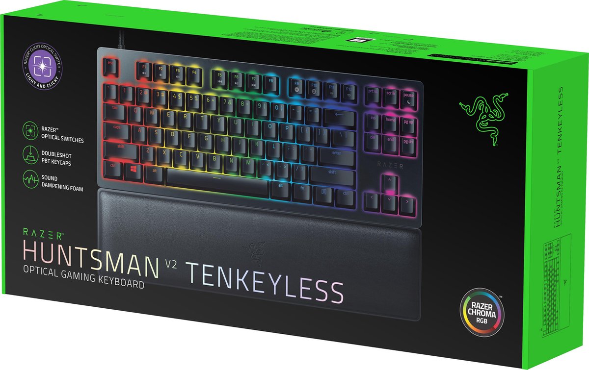 Razer Huntsman V2 Tenkeyless Gaming Toetsenbord Purple Switch QWERTY