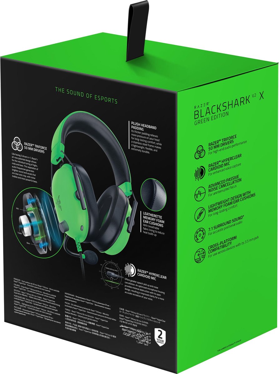 Razer Blackshark V2 X Gaming Headset - Groen