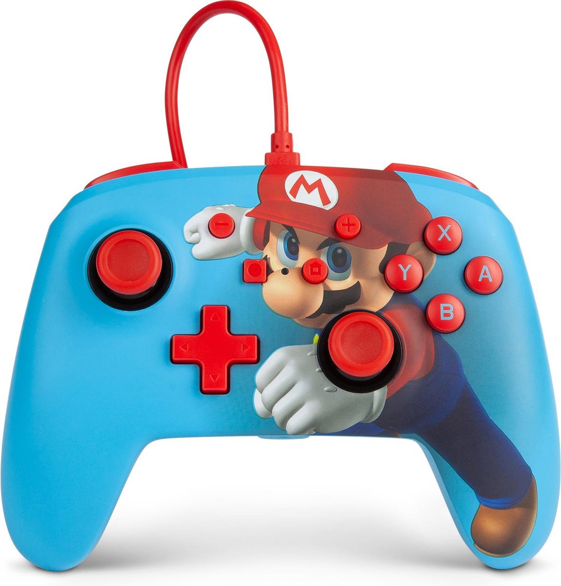 PowerA Enhanced Bedrade Nintendo Switch Controller Mario Punch - Blauw