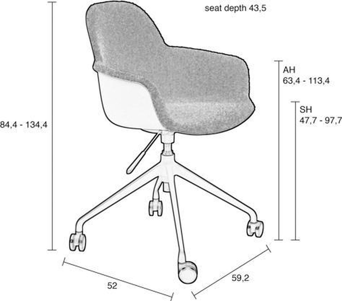 Zuiver Albert Kuip Bureaustoel