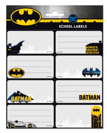 DC Comics etiketten Batman zelfklevend/zwart 16 stuks - Gris