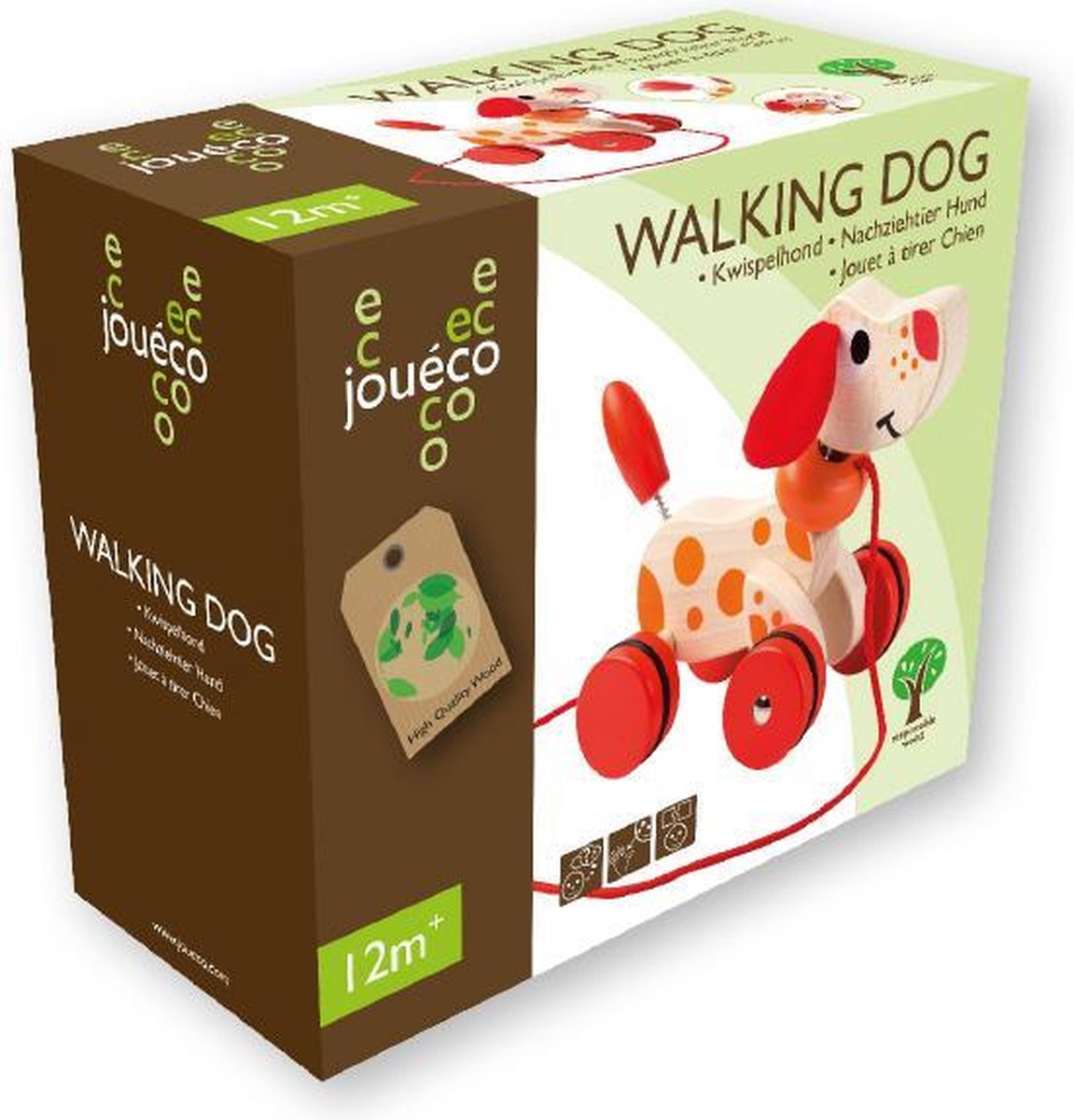 Joueco Jouéco Houten Kwispelhondje - Rood