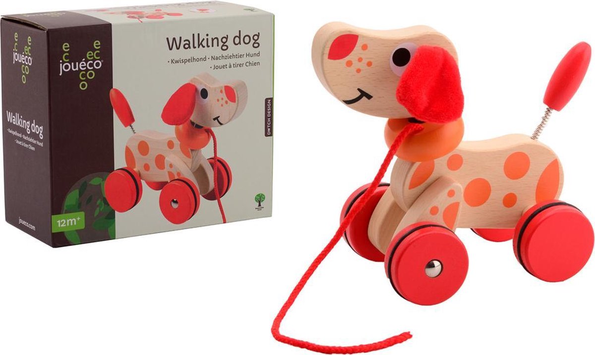 Joueco Jouéco Houten Kwispelhondje - Rood