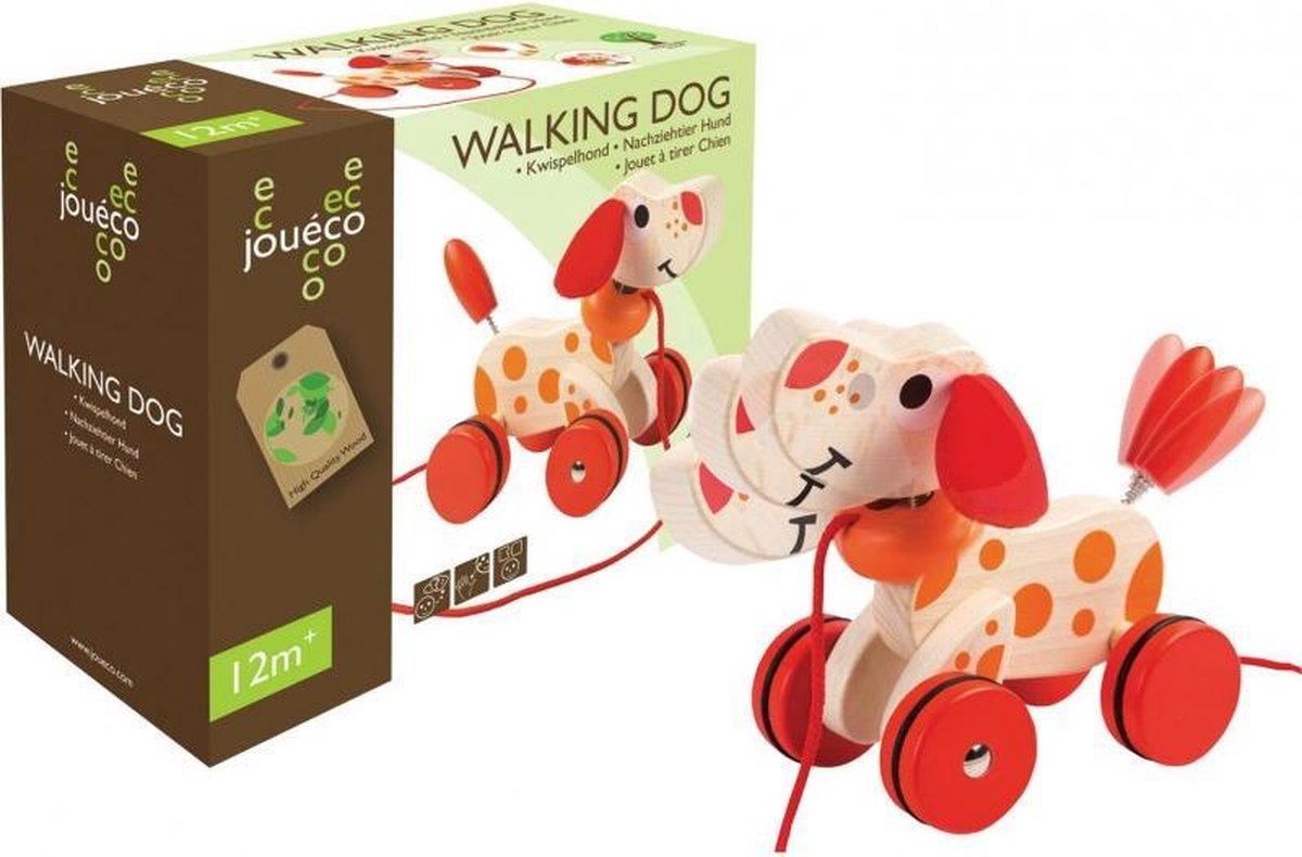 Joueco Jouéco Houten Kwispelhondje - Rood