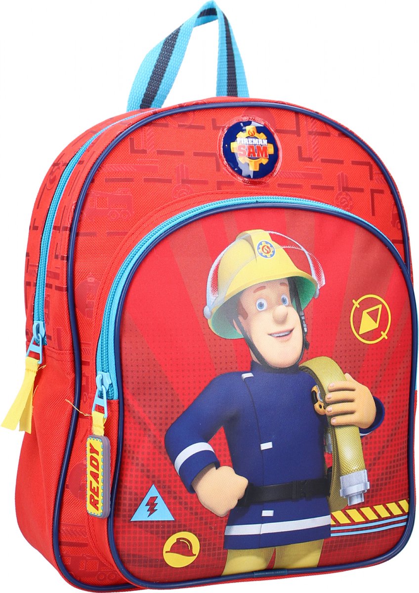 Brandweerman Sam rugzak junior 8 liter polyester/blauw - Rood