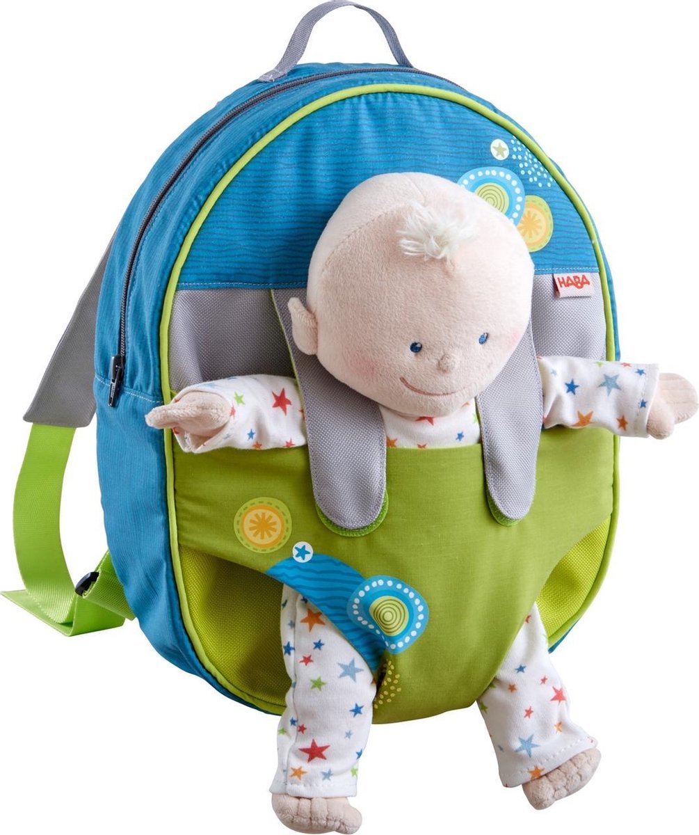 HABA poppenrugzak Zomerweide junior 30 cm polyester - Groen