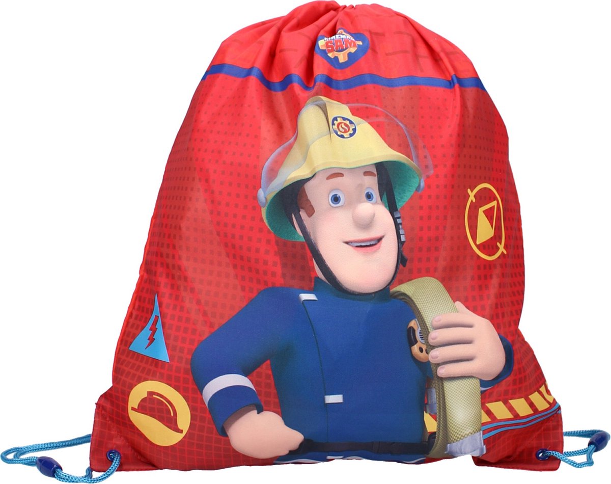 Brandweerman Sam gymtas junior 1,6 liter polyester/blauw - Rood