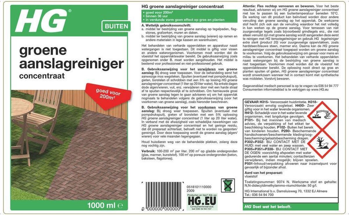 Hg groene aanslagreiniger 1 L