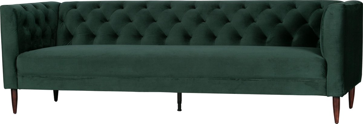 Woood Nisa Bank 3-zits - Fluweel - Donker - 74x230x85 - Groen