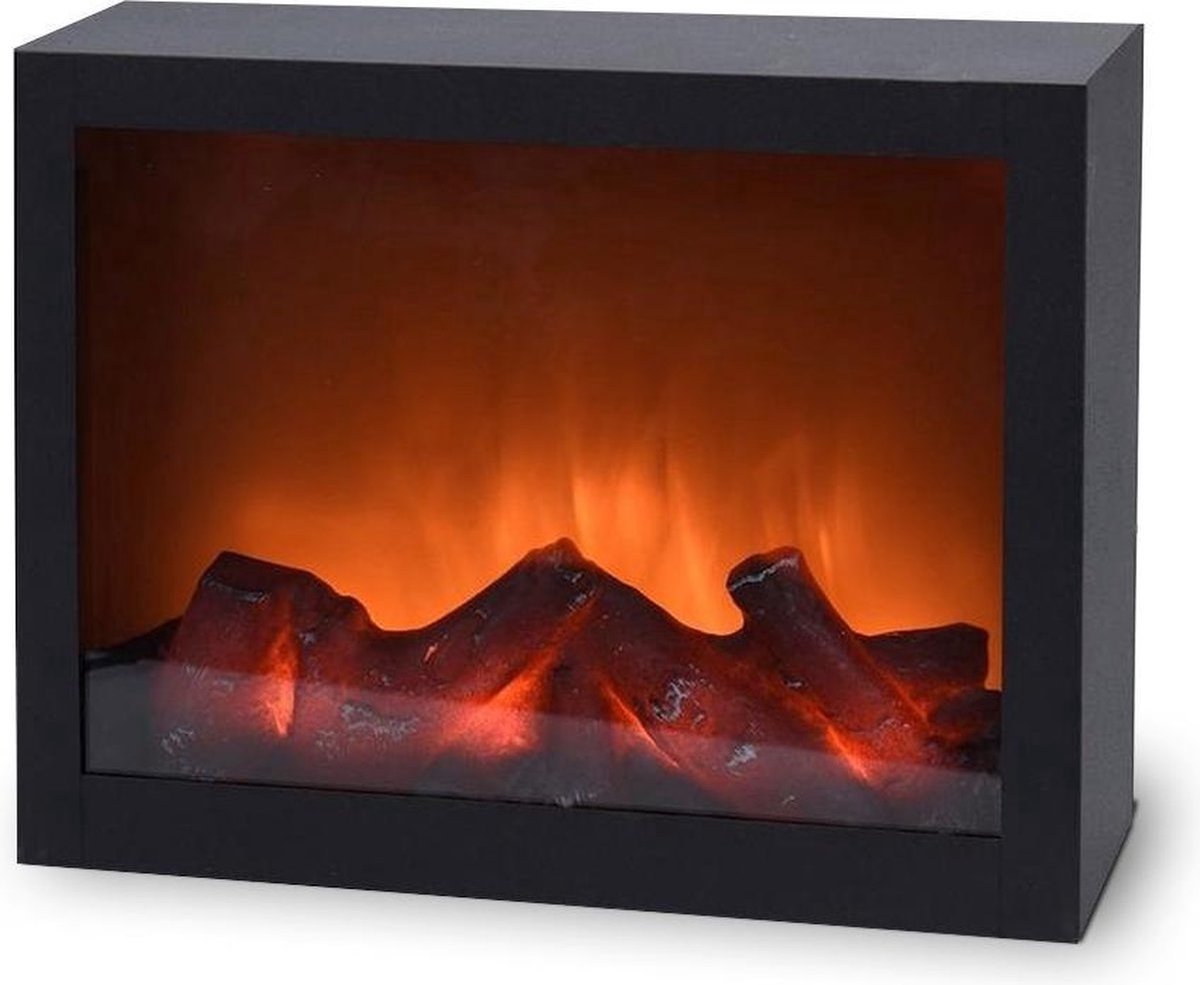Huismerk Luxe Openhaard LED - 29 x 23 cm - Zwart