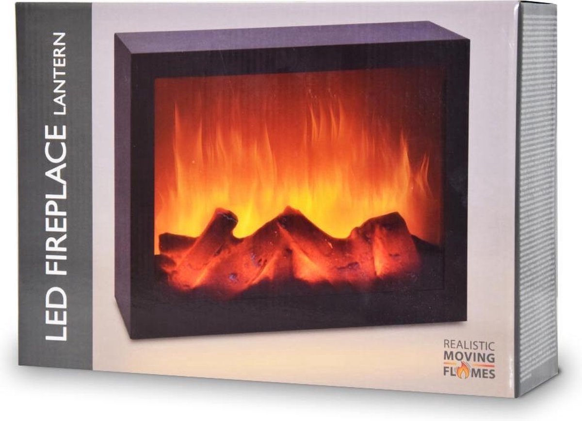 Huismerk Luxe Openhaard LED - 29 x 23 cm - Zwart