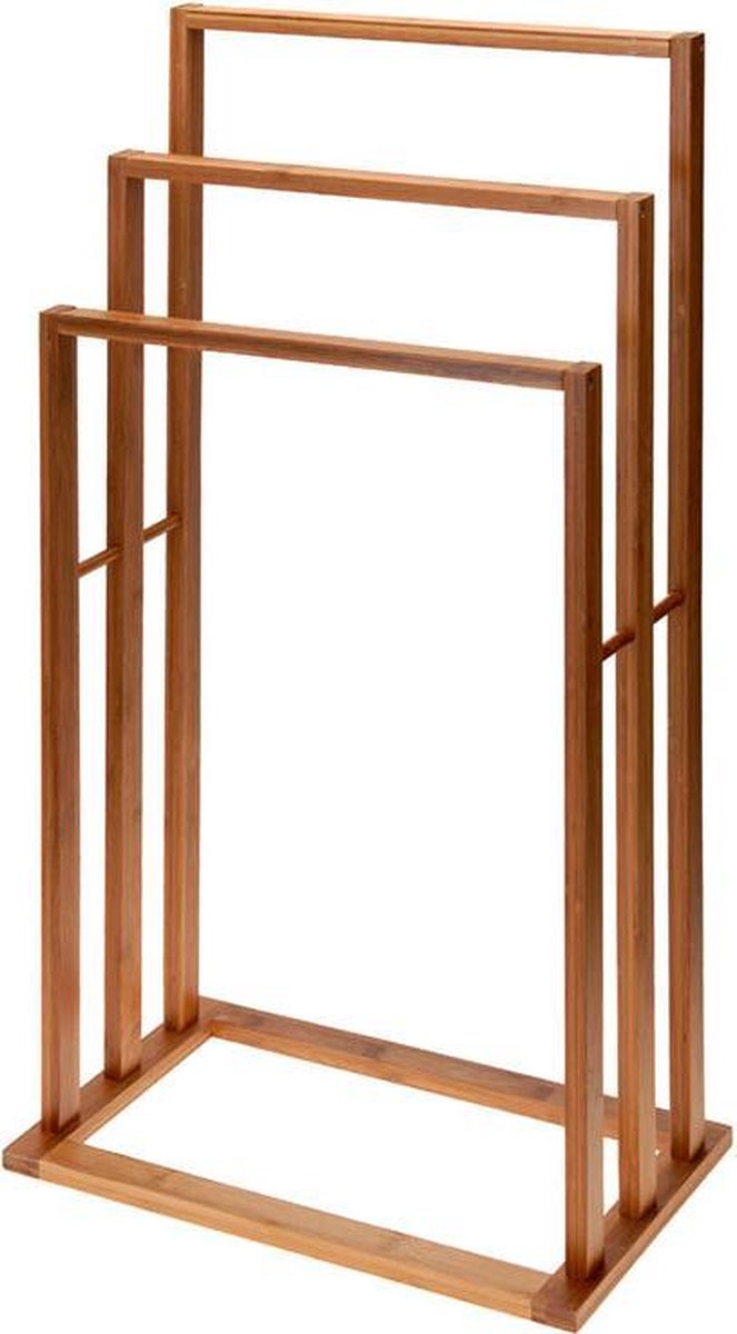 Huismerk Handdoekenrek Bamboe - 40 x 24,5 x 82cm - Bruin