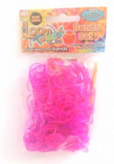 Loom Twister loombands junior rubber paars/roze 300 delig