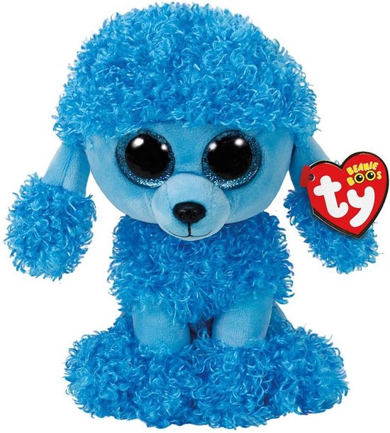 ty Beanie Buddy Knuffel Poedel Mandy - 24 Cm - Blauw