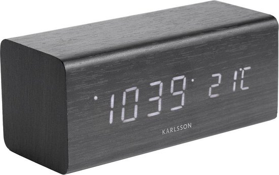 Karlsson Block Wekker 7 x 16 cm - Negro
