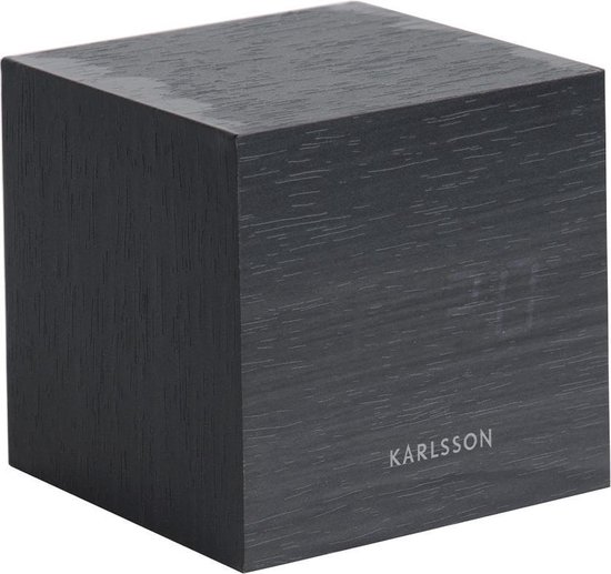 Karlsson Cube Wekker 8 x 8 x 8 cm - Zwart