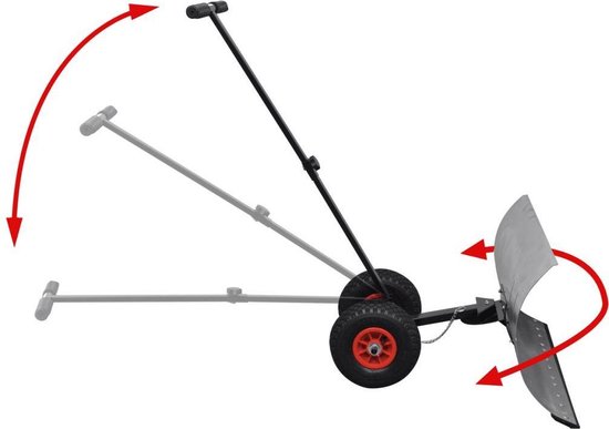 Vidaxl Handmatige Sneeuwschuiver Met Wielen - Silver